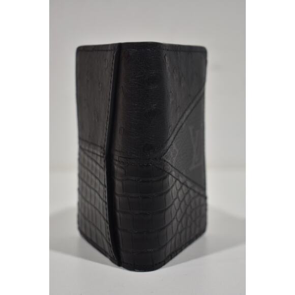 Louis Vuitton Black Crocodile Ostrich Monogram Eclipse Pocket Organizer Wallet - Picture 5 of 9